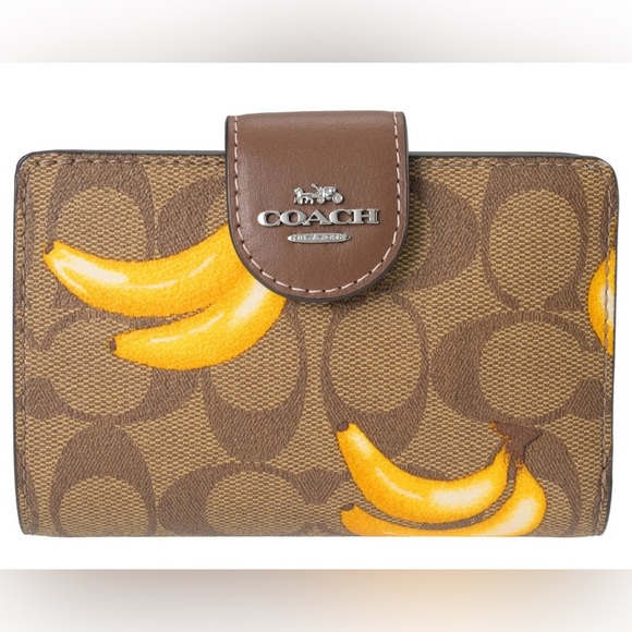 Coach Handbags - Coach Medium Corner Zip Wallet with Banana Print